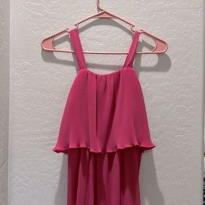 Zara kids pink flowy jumpsuit